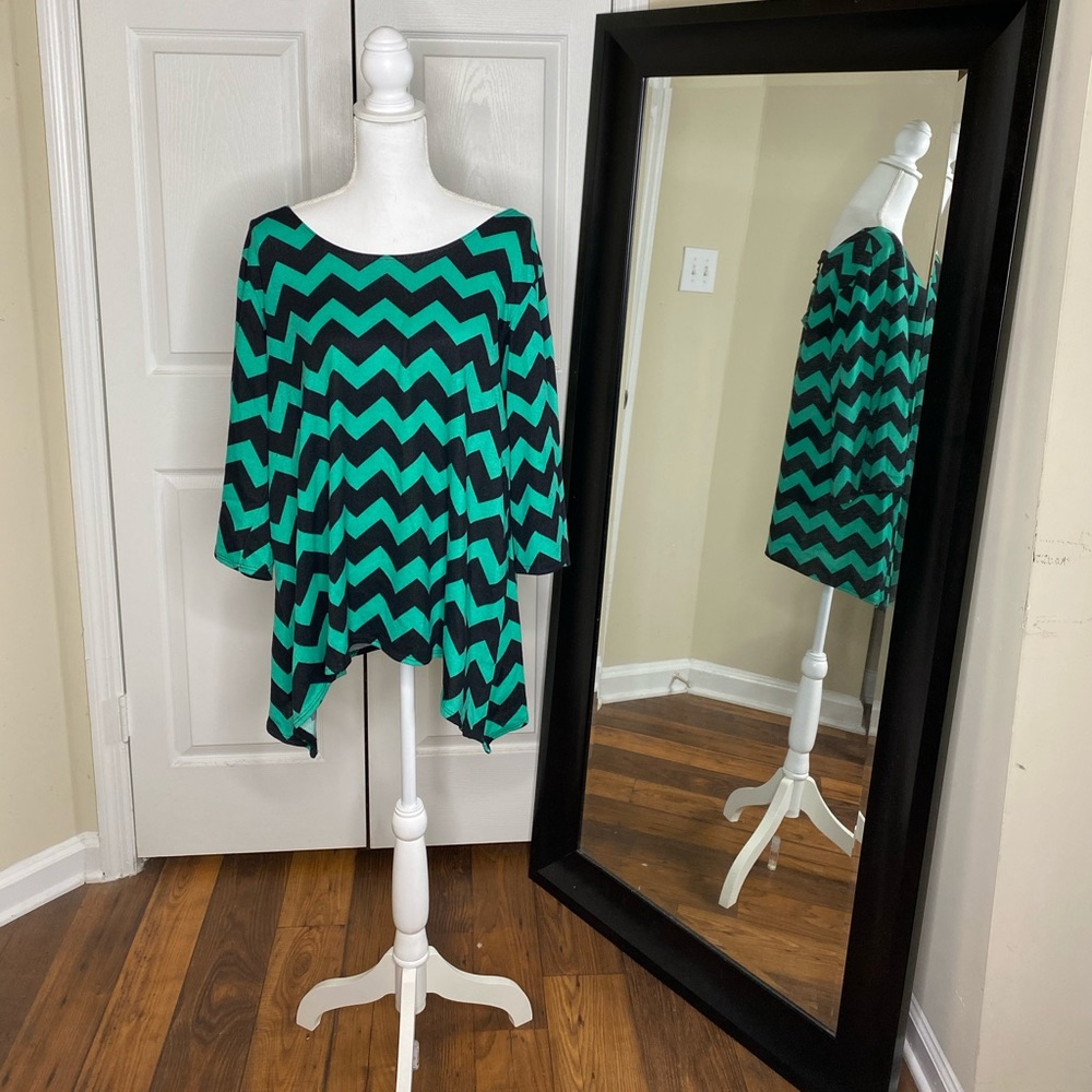Chevron Bell Sleeve Top